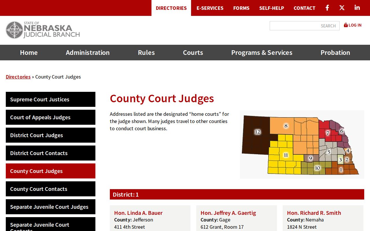 Stanton County court docket County Court judge directory