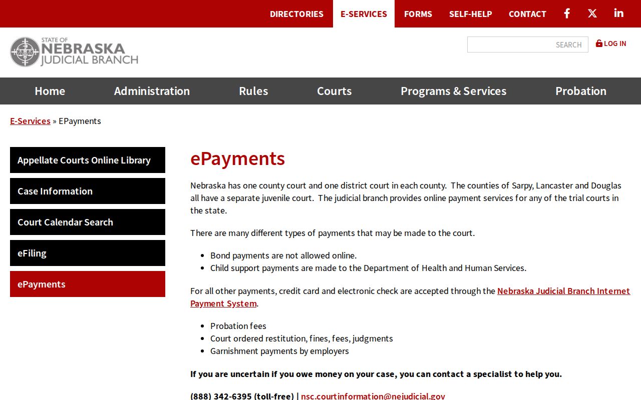 Stanton County traffic court record electronic payment guidance